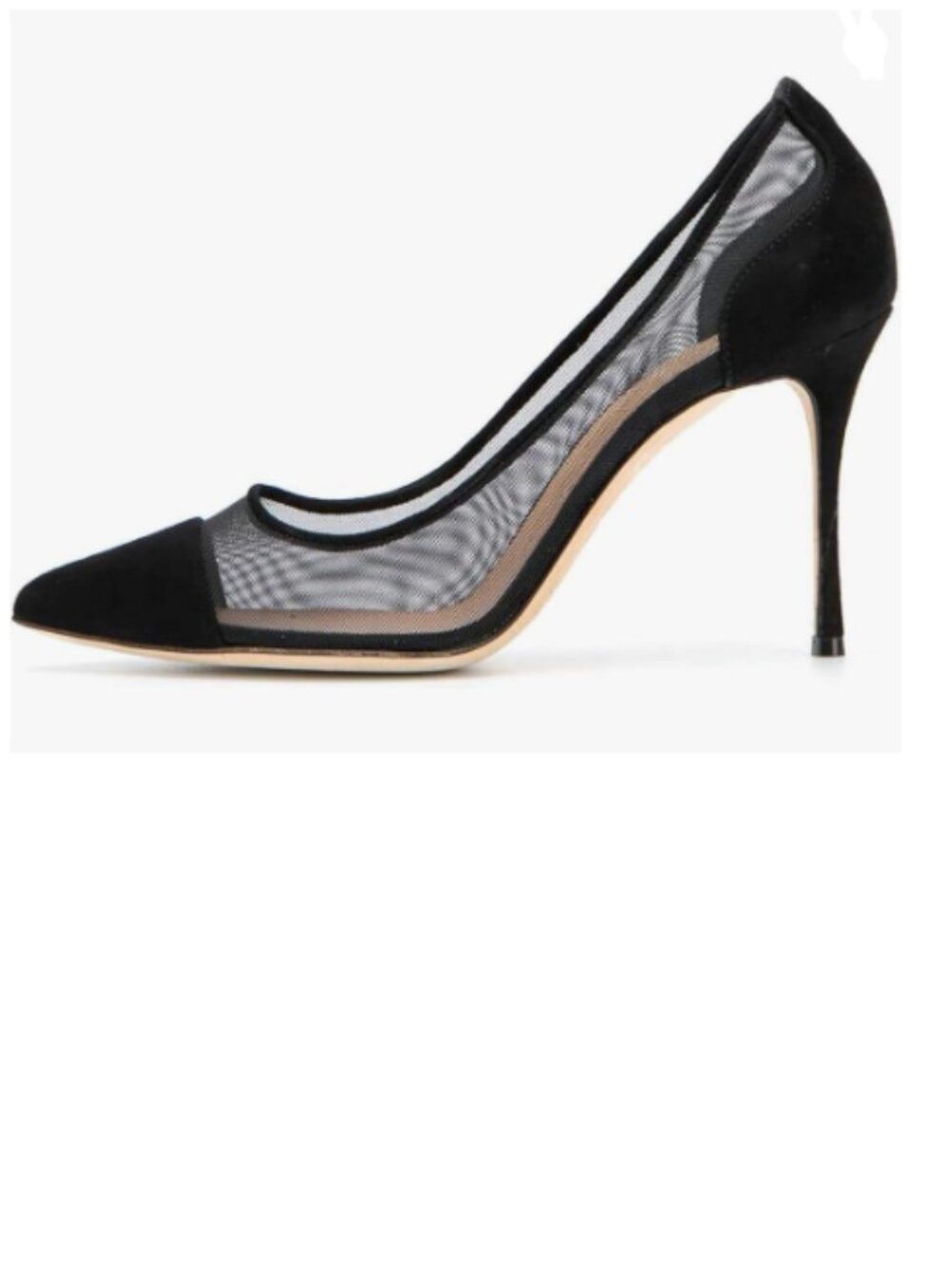 FSJ Black Mesh Stiletto Pumps High Heels Slip On Party Wedding Dress Shoe